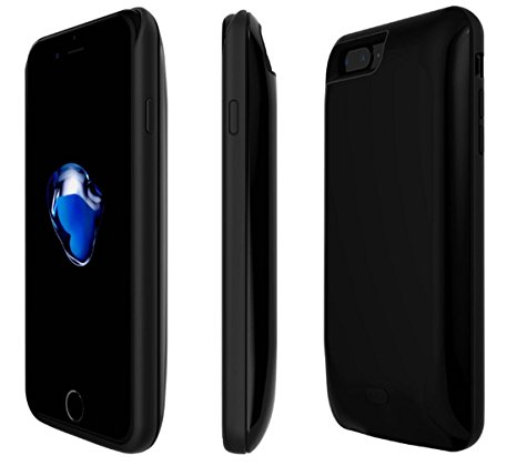 iPhone 7 Plus Battery Case by ChicCosmo, 7500mAh Rechargeable Extended Battery Charging Case for iPhone 7 (5.5 inch), External Battery Charger Case, Backup Power Bank Case (Black)