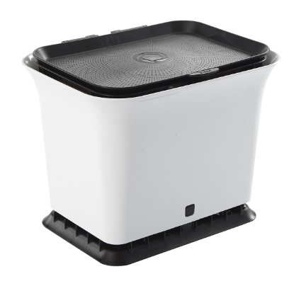 Full Circle Fresh Air odor-free kitchen compost collector, Black and White