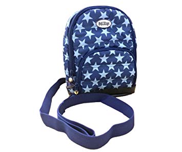 Nuby Quilted Baby Backpack with Safety Harness, Navy Star