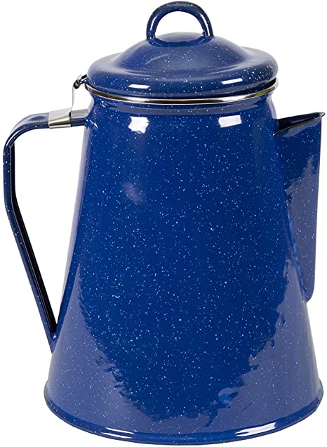 Stansport 8 Cup Percolator Enamel Coffee Pot with Basket