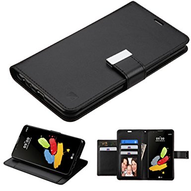 LG G Stylus 2 Case, Stylo 2 Case, JoJoGoldStar 5 Card Bicast PU Leather Folio Wallet with Magnetic Flap and Kickstand, Comes with Screen Protector and Stylus - Black