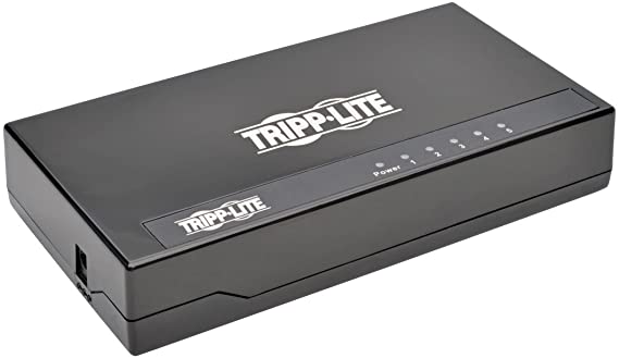 Tripp Lite 5-Port Gigabit Ethernet Switch, Desktop, RJ45 Unmanaged Network Switch 10/100/1000 Mbps RJ45 (NG5P)