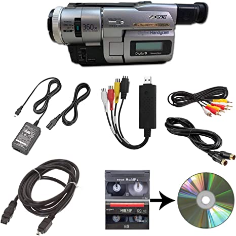 Sony Camcorder for 8mm Digital8 Hi8 Tape Transfer to Computer USB and DVD