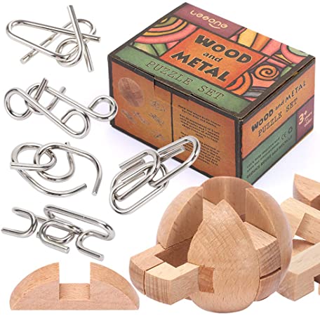 Brain Teasers Metal Puzzles for Kids and Adult, Mind, Logic and IQ Game Test Toy for Teens, Disentanglement 3D Coil Cast Wire Chain Intelligence Toy for Party & Office, Best Puzzle Travel Games