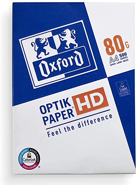 Oxford A4 White Copy Paper, 80 GSM, 1 Ream / 500 Sheets