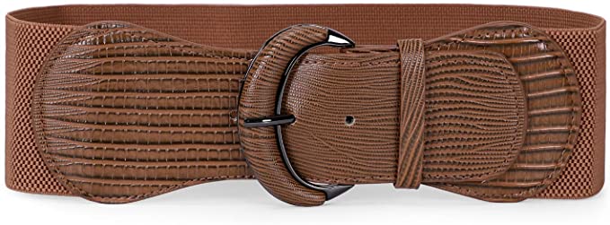 JASGOOD Women Stretchy Wide Waist Belt for Dress Ladies Elastic Belt Hook Buckle