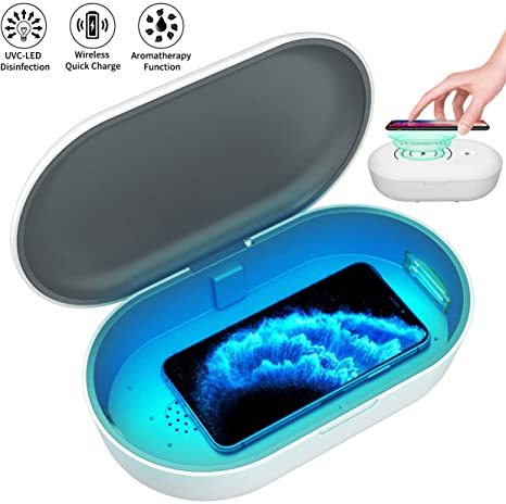 Cell Phone Cleaners Box, Wireless Charger Phone UV Light Cleaners, Professional Disinfecting for Watch Toothbrush Salon Tools