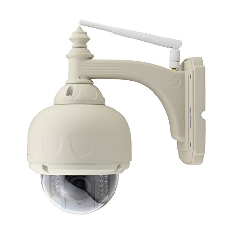 Wanscam 1.0 Megapixel 720P HD Wireless WiFi Pan/Tilt Dome IR Cut Night Vision Outdoor P2P PT CCTV Security Surveillance Dome IP Network Camera - White