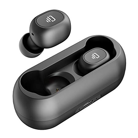 True Wireless Headphone, Bluetooth 5.0 Wireless Earbuds HiFi Stereo Sound Mini in-Ear Sweatproof Headset (One-Button Control, Binaural Call, 4 hrs Music Time, Auto Pairing)-Black
