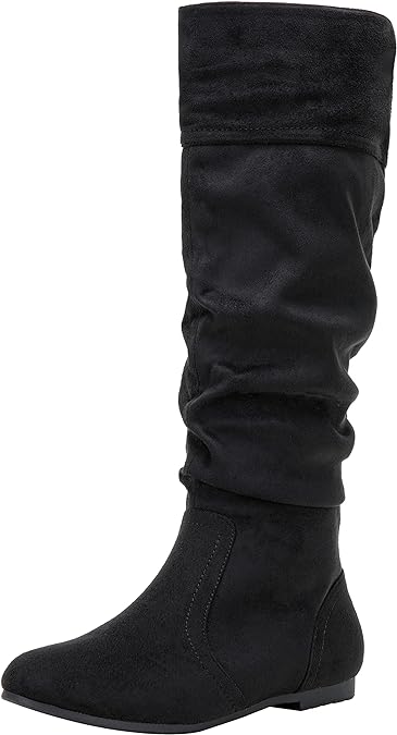 Jeossy Women's 9601 Knee High Boots Tall Slouch Boots with Inside Zipper