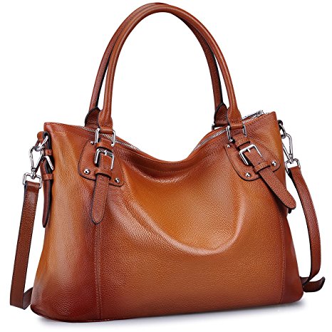 BIG SALE-S-ZONE Women's Vintage Genuine Leather Handbag Tote Shoulder Bag Large Capacity