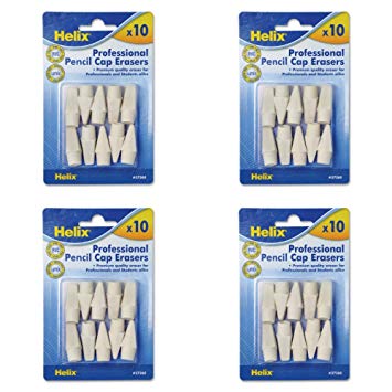 Helix Professional Pencil Cap Erasers 10ct (4 Pack)