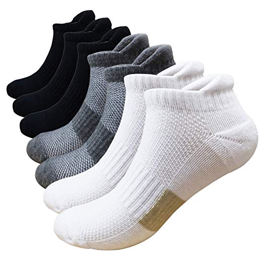 Copper Compression Ankle Running Socks Men Women 3/7 Pack, Performance Cozy Low Cut Cushion Athletic socks Arch Support