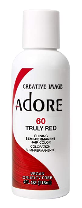 Adore Semi-Permanent Haircolor #060 Truly Red 4 Ounce (118ml) (2 Pack)