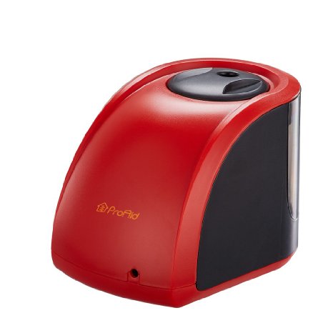ProAid Electric Pencil Sharpener both Electronic and Battery Operated,Red
