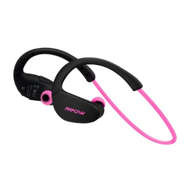 Mpow Gen-2 Version Cheetah Nano-coating Sweatproof Bluetooth 41 Sports Headphones for Running Gym Exercise Hands-free Calling-Pink