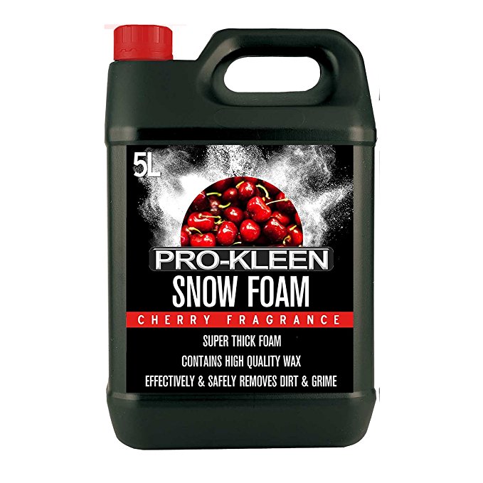 Pro-Kleen 5L of Cherry Snow Foam with Wax – Super Thick & Non-Caustic Foam – Extremely Powerful & Easy To Use