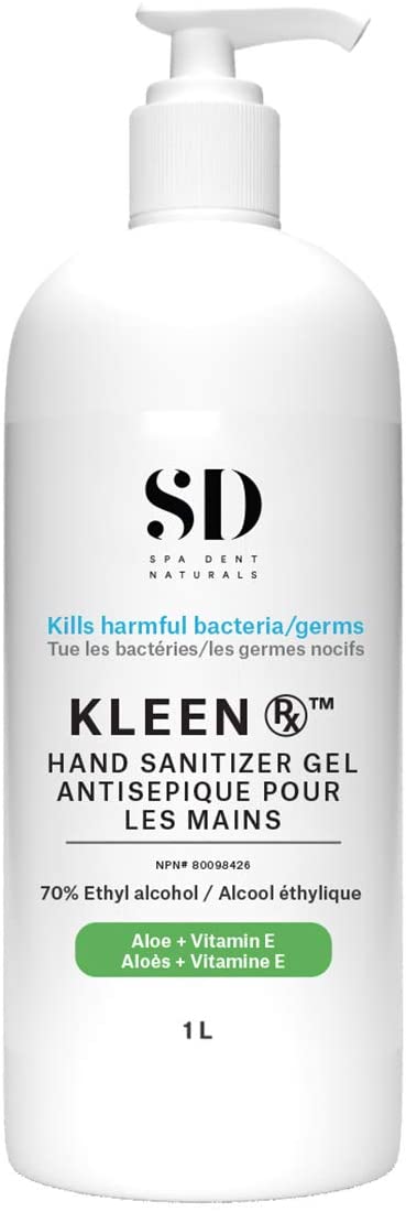 Kleen RX Hand Sanitizer Gel – 70% Alcohol - Health Canada Approved – Medical Grade (1L Pump)