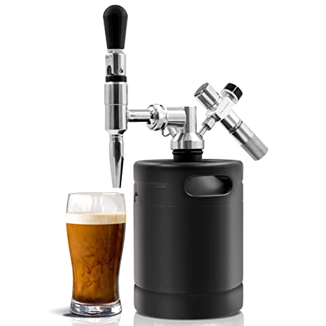 Nitro Cold Brew Coffee Maker - 64Oz Stainless Steel Home Brew Coffee Keg w/ Adjustable Pressure Regulator, Nitrogen Coffee Growler Machine Dispenser System, Stout Creamer Faucet - NutriChef NCNTROCB20