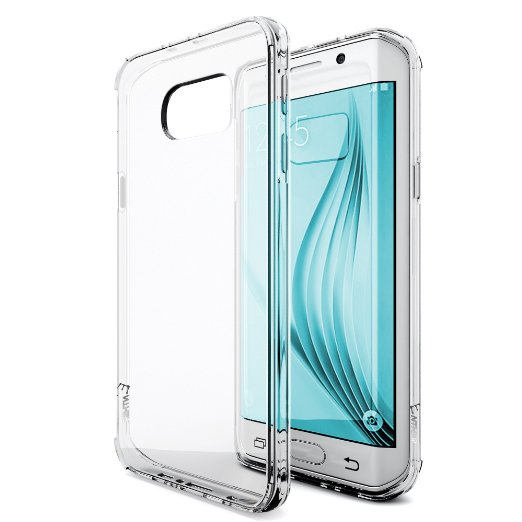 Galaxy S7 Edge Case Enther Ultimate CushionSlim Scratch  Dust Proof Hybrid Transparent Clear Case with Shock Absorb Trim Bumper - Authentic Retail Packaging - Warranty