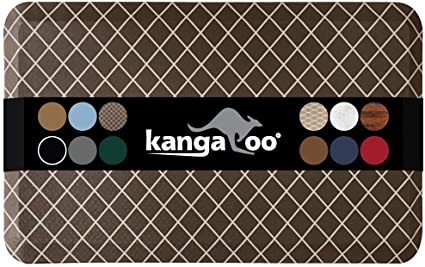 Kangaroo Original Standing Mat Kitchen Rug, Anti Fatigue Comfort Flooring, Phthalate Free Pads, Ergonomic Floor Pad for Stand Up Desk, 24x17, Diamond Brown Cream