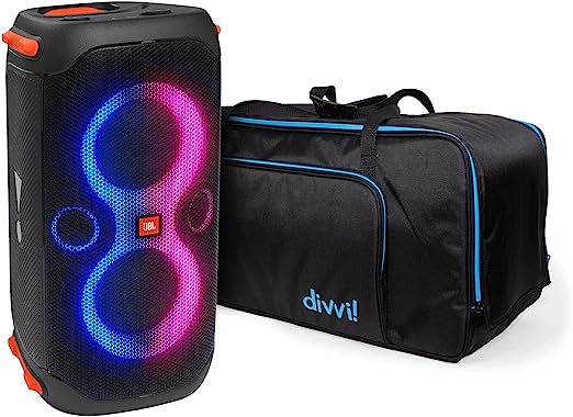 JBL PartyBox 110 Portable Bluetooth Speaker Bundle with divvi! Protective Transport Bag