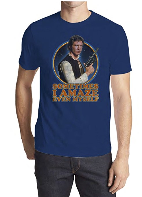 Star Wars Han Solo I Amaze Myself Mens Navy T-shirt