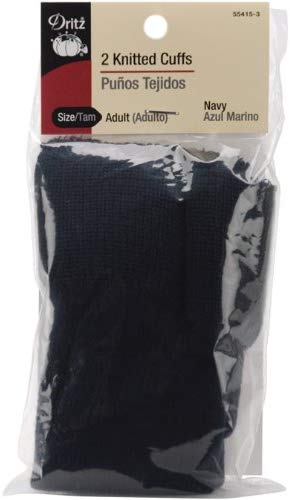 Dritz 55415-3 Knitted Cuffs, Adult Size, Navy (2-Count)