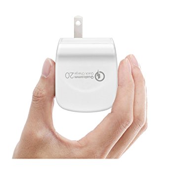 USB AC Wall Charger [Qualcomm Certified] Quick Charge 2.0 (18 Watts) - Supports iPad Charging too!