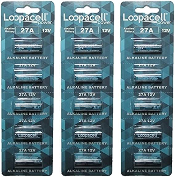 Loopacell A27 12V Battery MN27 27AE 23-279 GP27 27A 27GA Pack of 15