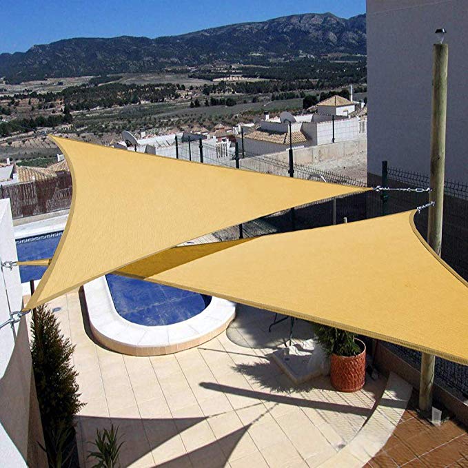 Artpuch 2Pcs 12' x 12' x 12' Triangle Sun Shade Sails Sand UV Block for Shelter Canopy Patio Garden Outdoor Facility