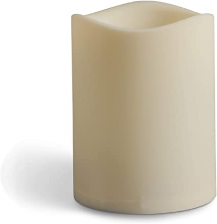 Everlasting Glow 6"D x 6"H LED Out. Pillar Christmas, 6InL x 6InW x 6InH, White
