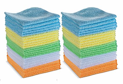 Microfiber Cleaning Cloth 50-Pack By BloominGoods - Multipurpose & Reusable Cleaning Towel, Perfect For Your Home, Office, Car & All Other Cleaning Needs