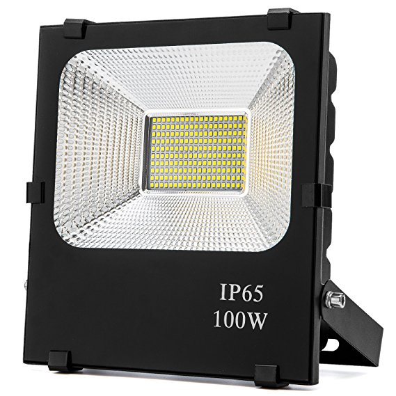 Outdoor LED Flood Lights, LuminWiz 100W (500W Equivalent) Outdoor LED Floodlight Fixture Security Lights, 8500lm, 6000K (Daylight White), Waterproof IP65, 85-265V, Black