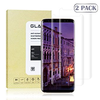Galaxy S8 Tempered Screen Protector [2 pack], Auideas Screen Protector with Touch Accuracy, Easy to Install Suitable for Samsung Galaxy S8.