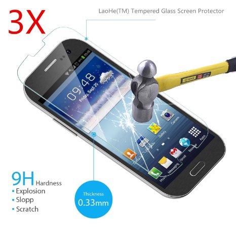 Galaxy S3 Screen Protector LaoHeTM Premium Tempered Glass Screen Protector - Protect Your Screen from Scratches and Drops - for Samsung Galaxy S3 i9300-3Pack
