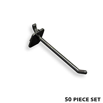 Azar 800004-B 4-Inch Black Plastic Hook, 50 Piece Set
