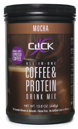 CLICK Espresso Protein Drink, Mocha (14-Servings), 15.8-Ounce Canister