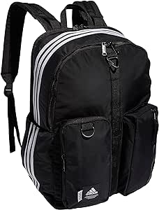 adidas Iconic 3 Stripe Backpack, Black/White, One Size