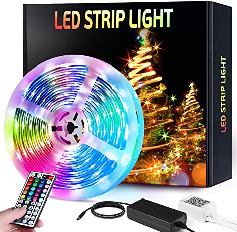 Led Strip Lights, HOKEKI Neon Lights, Led Lights for tv, Lights forbedroom, 16.4ft Smart Lamp, with Remote Control, 7 Lighting Effects, with Waterproof Design, Suitable ForTv, Party, Home Decoration