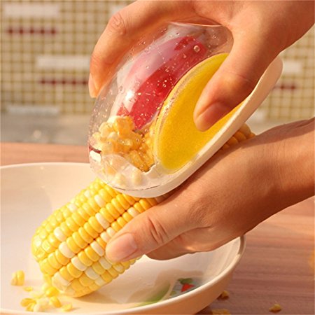 Corn Stripper Alamic Corn Cutter Series - Corn Cob Peeler Quick Corn Cob Remover Corn Kerneler Corn Shucker Kitchen Cooking Tools with Hand Protector