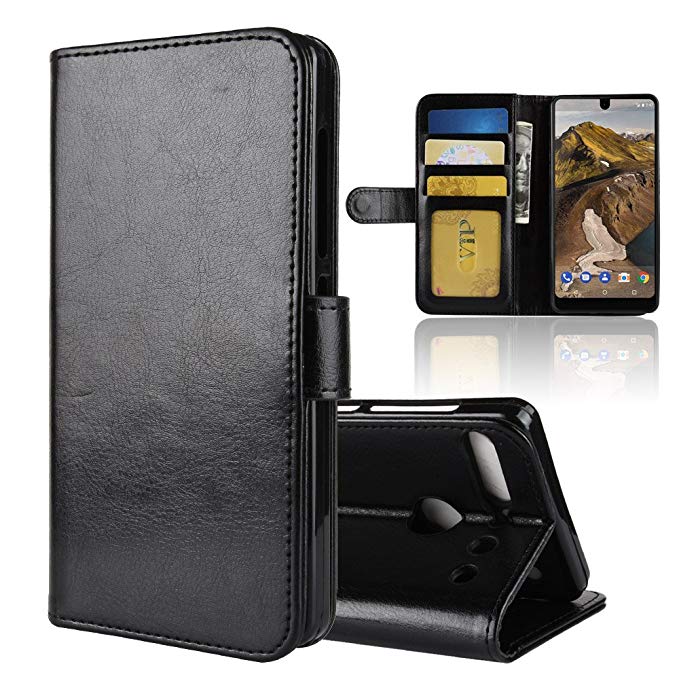 XMTN Essential Phone,Essential Products PH-1,Essential PH-1,A11 5.71" Case,High Quality PU Leather [Wallet Cover] [Card Holder] Stand Magnetic Folio Case for Essential Phone,Essential Products PH-1,Essential PH-1,A11 Smartphone (for Essential Phone,Essential PH-1,A11 5.71", Black)