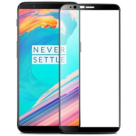 AA™ Oneplus 5T Tempered 5D Glass | One Plus 5T | Premium Full Front Body Cover | Edge to Edge Screen Guard protector - Black