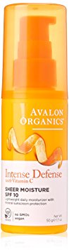 Avalon Organics SPF 10 Intense Defense Sheer Moisture, 1.7 Ounce