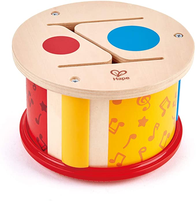Hape Double-Sided Drum| Wooden Double-Side Musical Drum Instrument for Toddlers