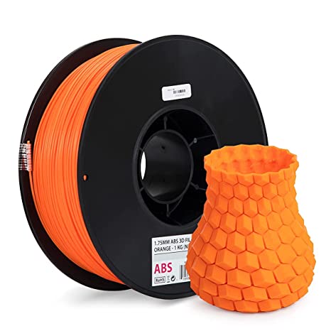 Inland 1.75mm Orange ABS 3D Printer Filament - 1kg Spool (2.2 lbs)