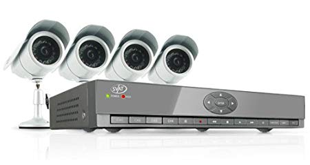SVAT CV502-4CH-002 Web Ready 4 Channel H.264 500GB HDD DVR Security System with Smart Phone Access and 4 Indoor/Outdoor Hi-Res Night Vision CCD Surveillance Cameras