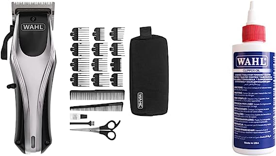 Wahl Rapid Clip Hair Clipper, Hair Clippers for Men, Rechargeable, Lithium-Ion Clipper & Clipper Oil, Blade Oil for Hair Clippers, Beard Trimmers and Shavers, 250 ml