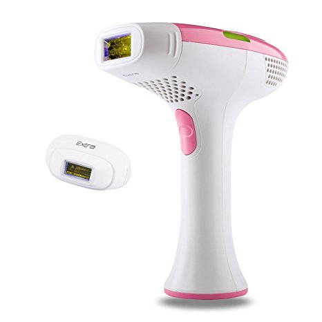 DEESS ipl hair removal device iLight 2 , ipl hair remover system for face & body 2 in 1 home use,speed-up version, pink.