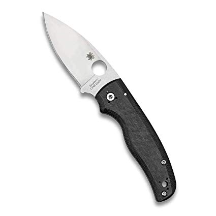 Spyderco Shaman Folding Knife - Black G-10 Handle with PlainEdge, Full-Flat Grind, CPM S30V Steel Blade and Compression Lock - C229GP